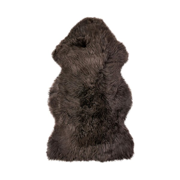 Homeroots 2 x 2 x 3 in. New Zealand Single Sheepskin Rug Chocolate 294266 - main